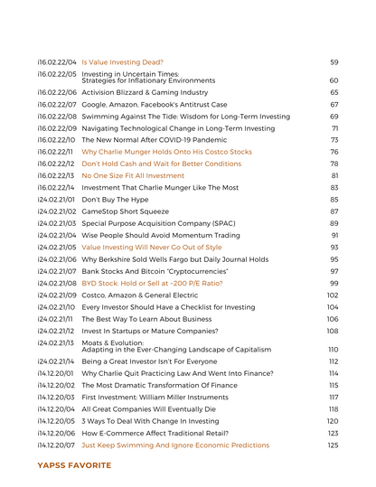 eBook | Collection: Charlie Munger Investing Advice, Life Advice & Others